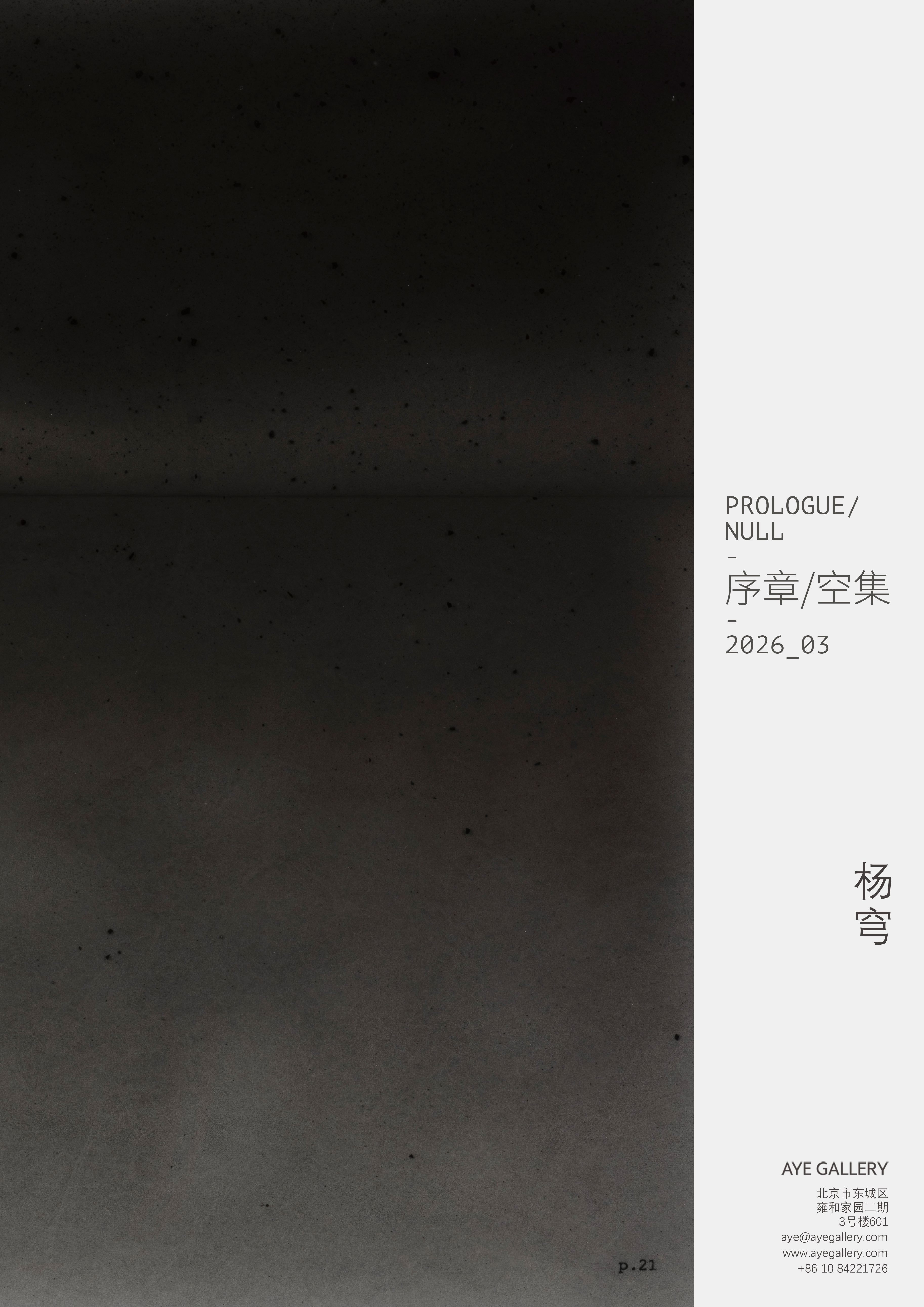 Prologue: NULL exhibition poster, 2026